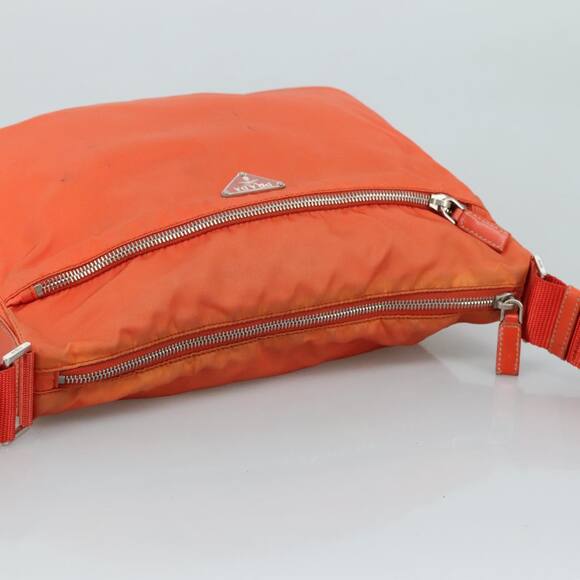 PRADA Shoulder Bag Nylon Orange Silver - Picture 6 of 9